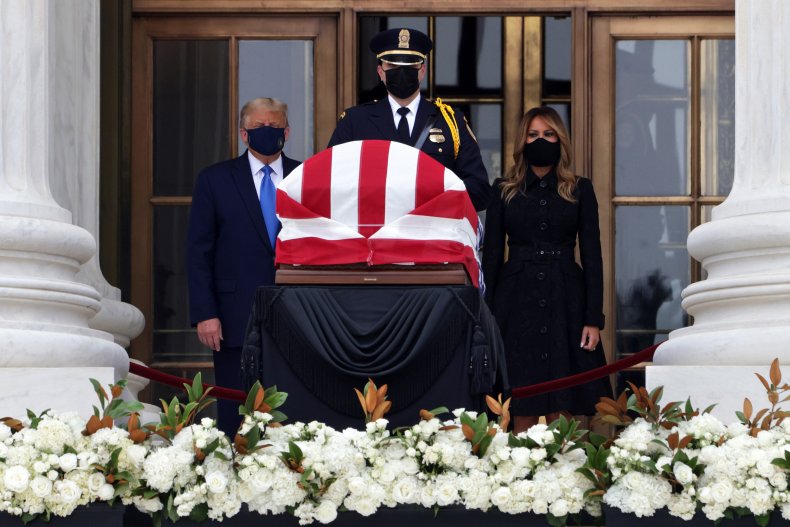 Trump visits RBG's casket