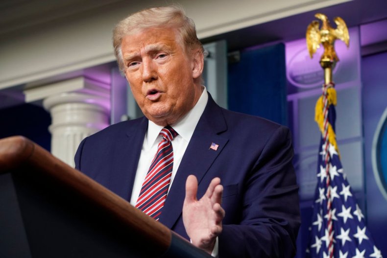 Donald Trump Speaks During a News Conference