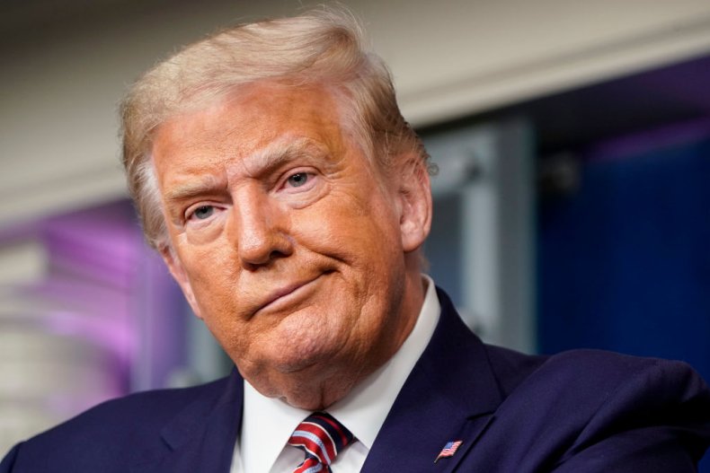 President Donald Trump Reacts to a Question