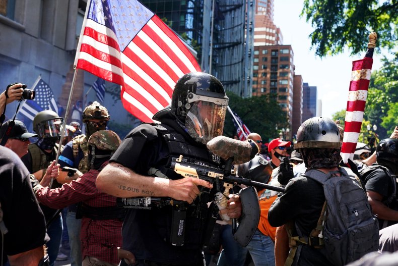 Proud Boys and Protesters Clash