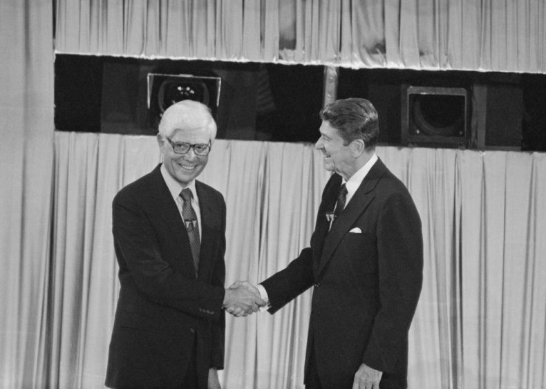 1980: Jimmy Carter refuses to share a three-man stage