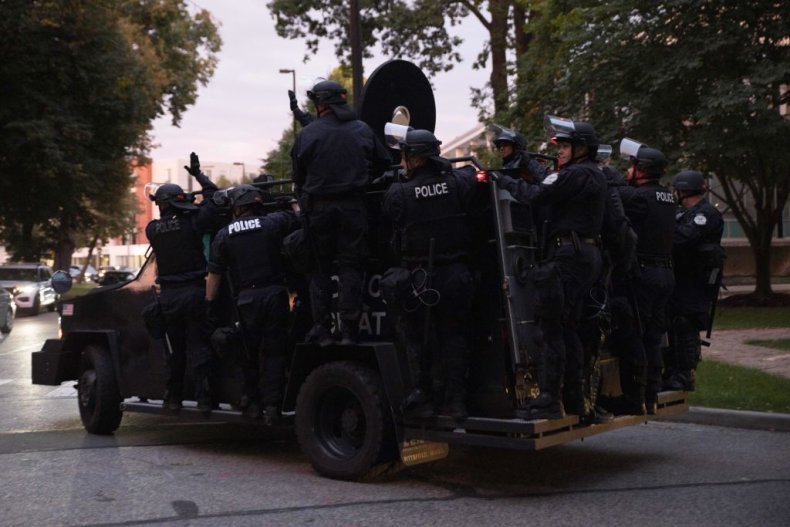 Riot police Black Lives Matter