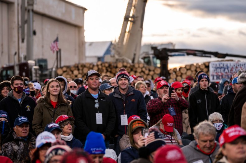 Trump Supporters Arrive at a Rally