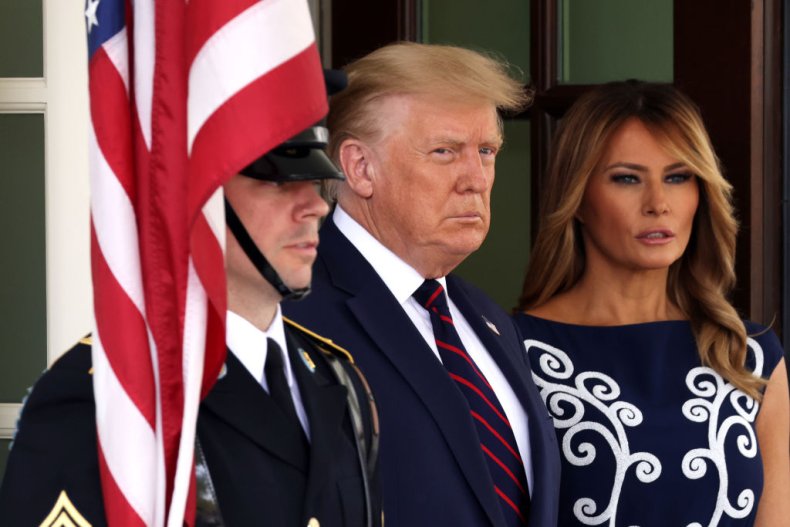 Donald and Melania Trump Waiting for Netanyahu