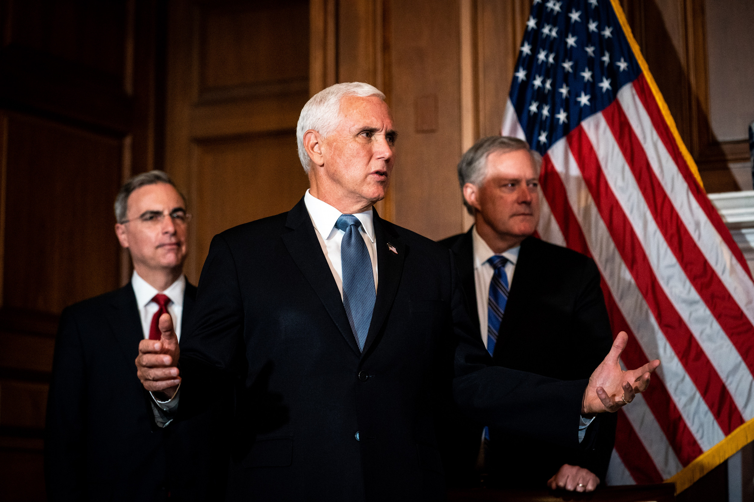 Calls Mount for Mike Pence to Quarantine, Mike Lee Sat Behind Him at WH Event