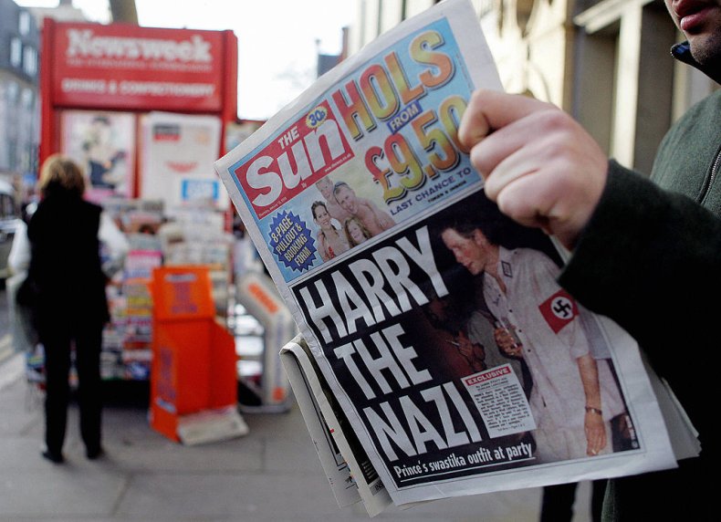 The Sun's Harry the Nazi Front Page