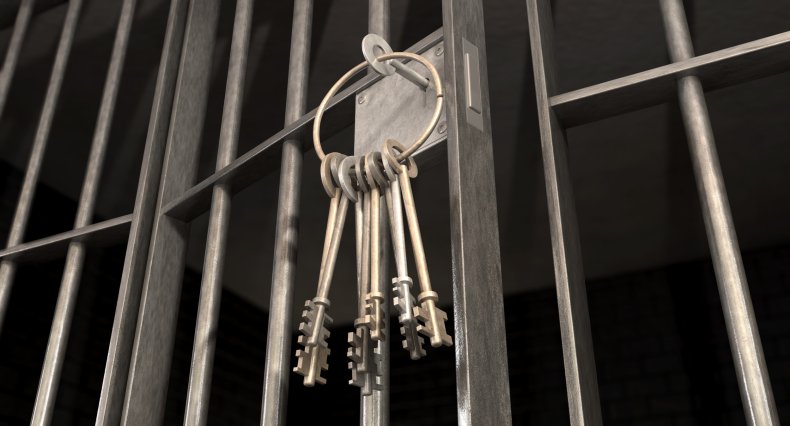 Prison bars and keys