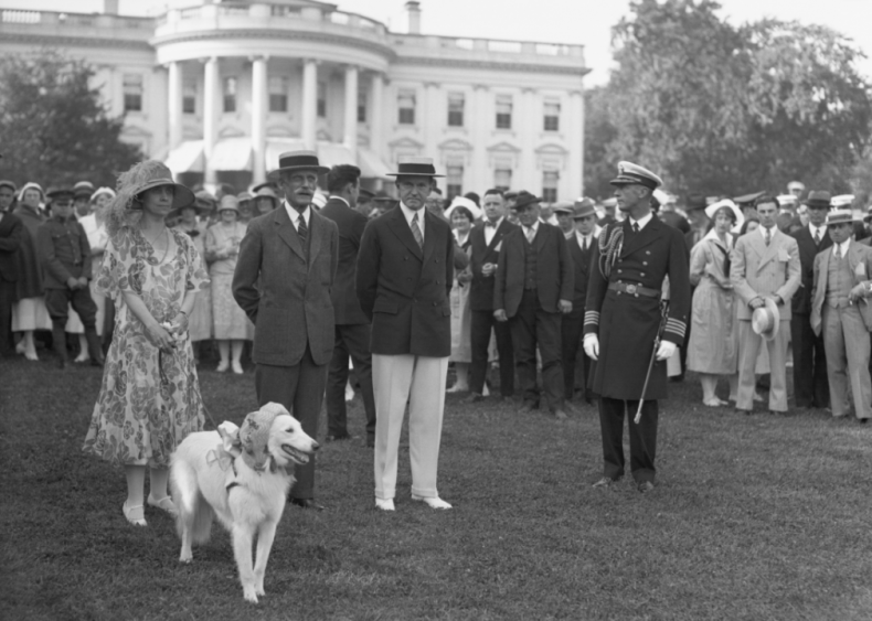 1926: President and Mrs. Coolidge with Andrew Mellon