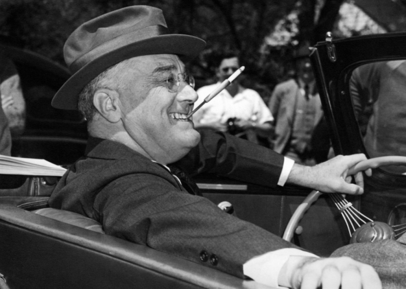 1939: Behind the wheel in Warm Springs, Georgia
