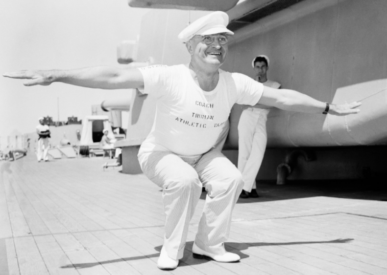 1947: Truman leads calisthenics