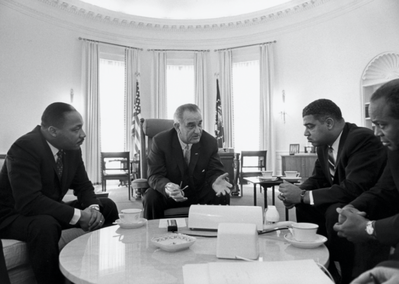 1964: Lyndon Johnson meets with civil rights leaders 1964: Lyndon Johnson meets with civil rights leaders