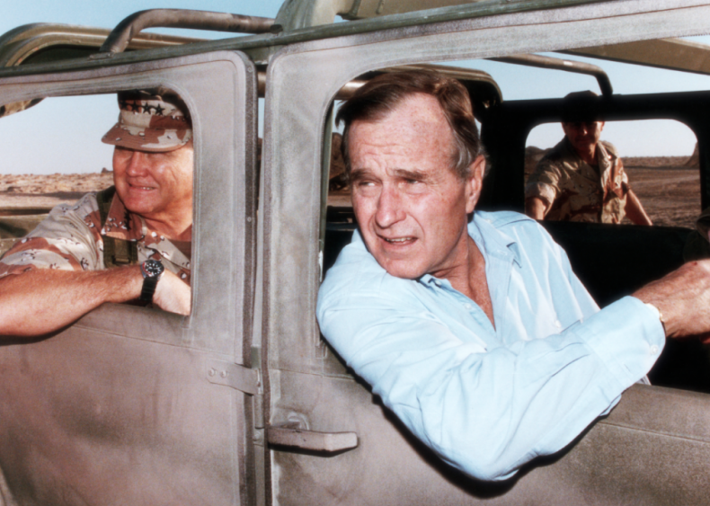 1990: President George H.W. Bush and Schwarzkopf in Saudi Arabia
