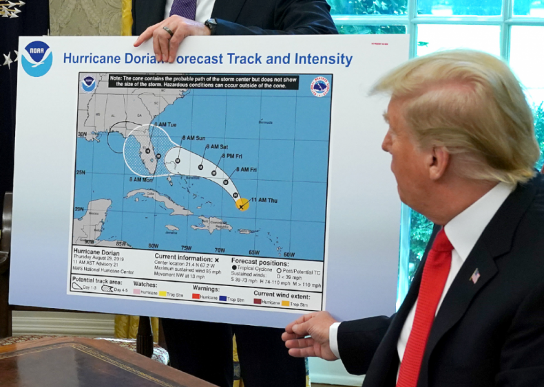 2019: President Trump receives briefing on Hurricane Dorian