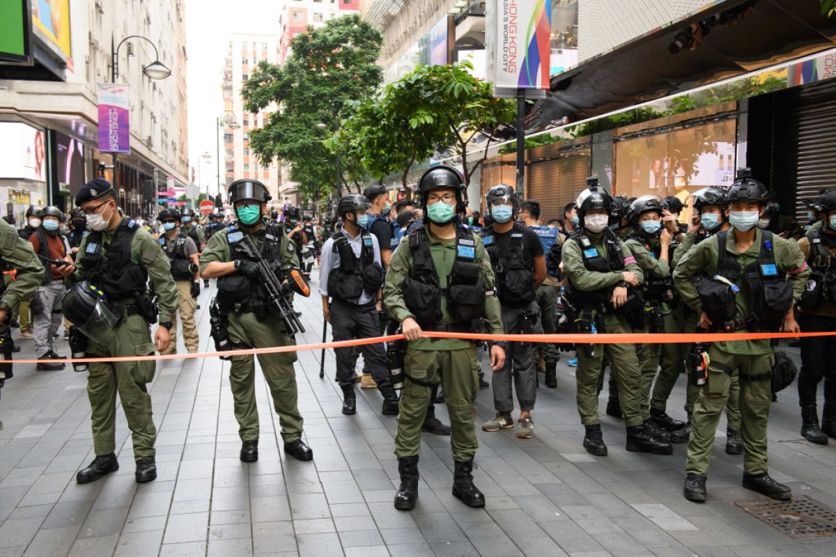 Hong Kong police China protest