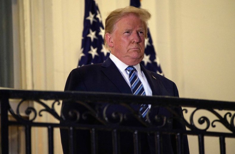 Trump Looks Out from the Truman Balcony