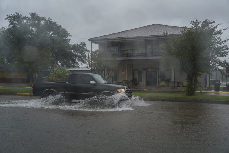 Truck on Flooded Road