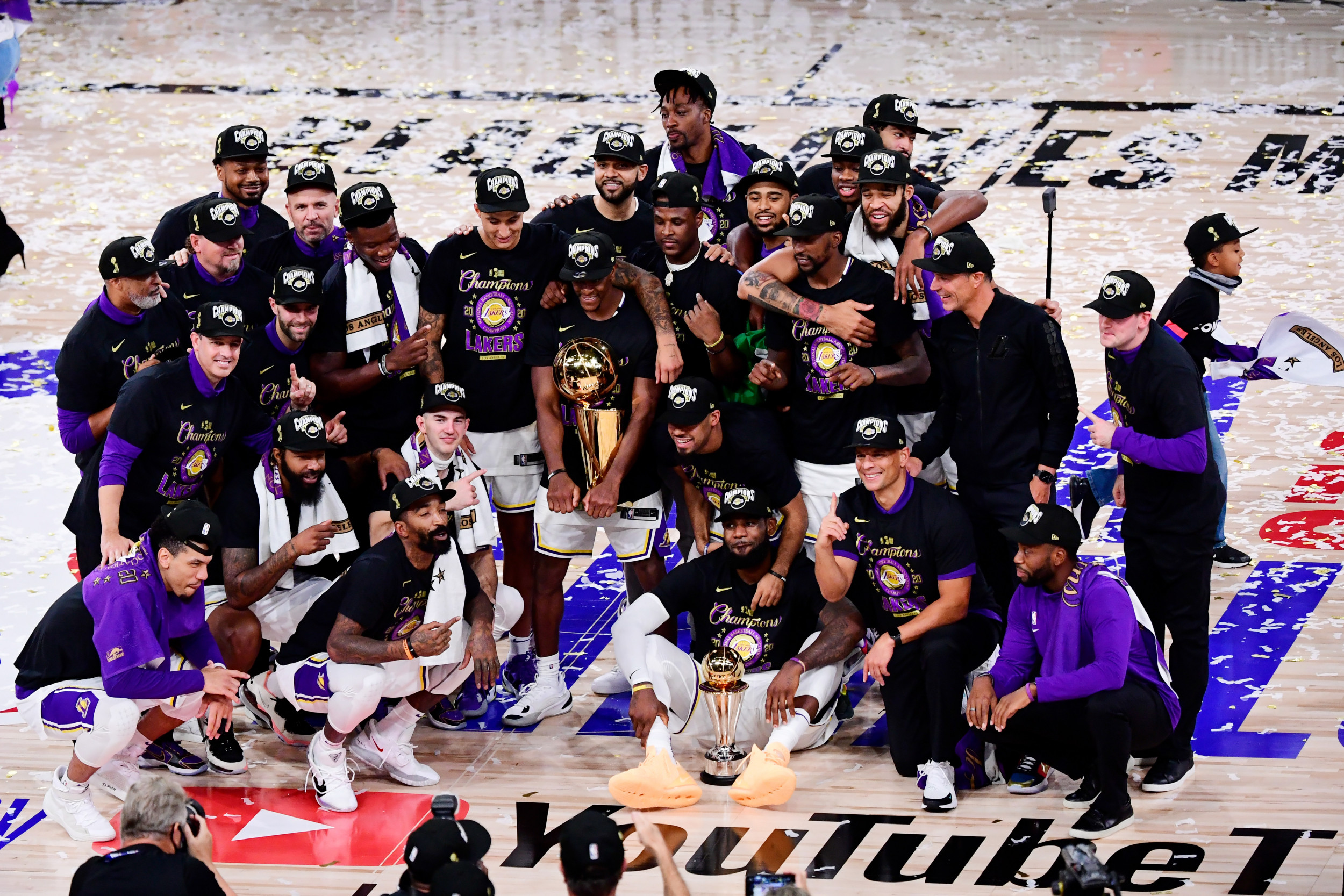 Dodgers Lakers 2020 World Champions Trophies T-Shirt ChampionS