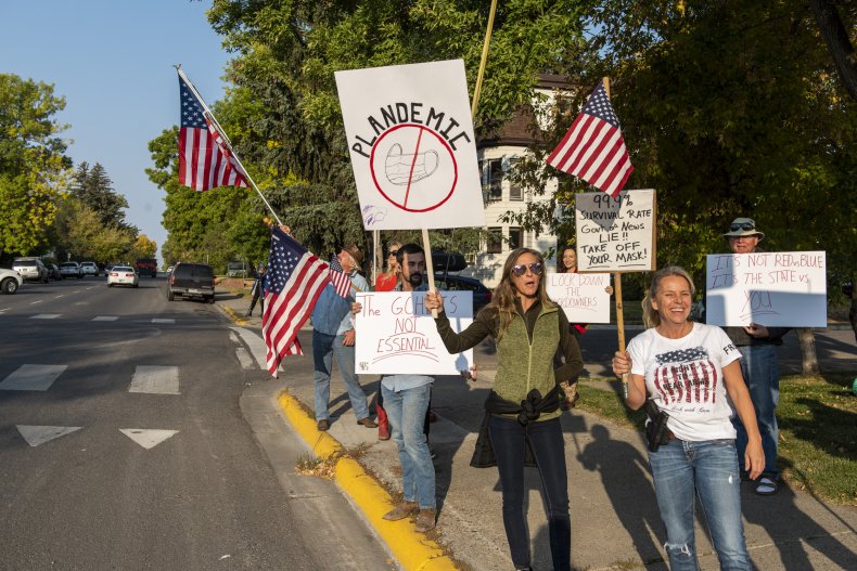 Montana antimask protest coronavirus October 2020
