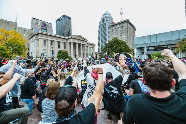 Black Lives Matter demonstrators in Louisville