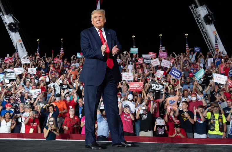 Trump Florida rally speech kiss men Biden