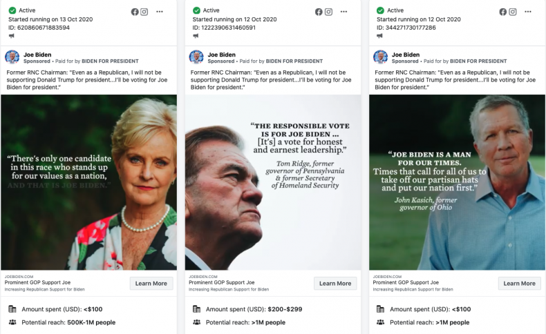 Biden Facebook ads
