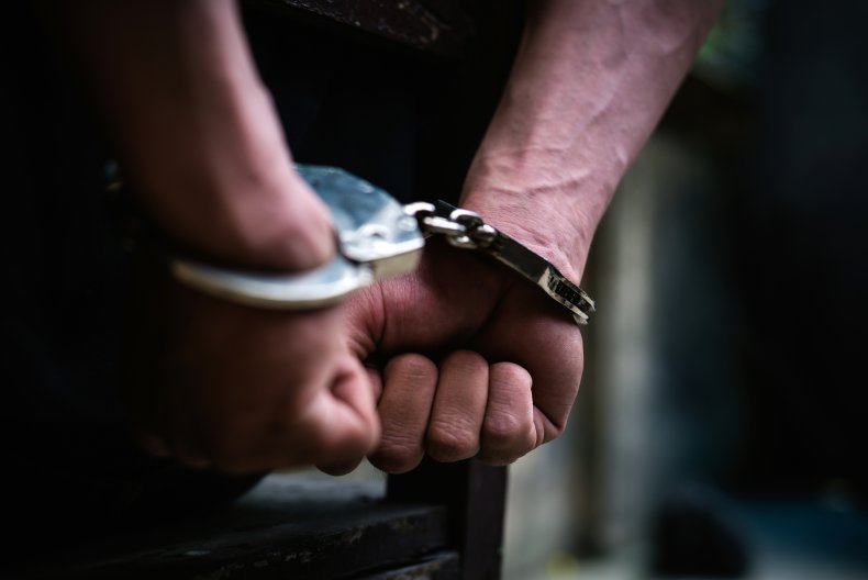 Prisoner in handcuffs