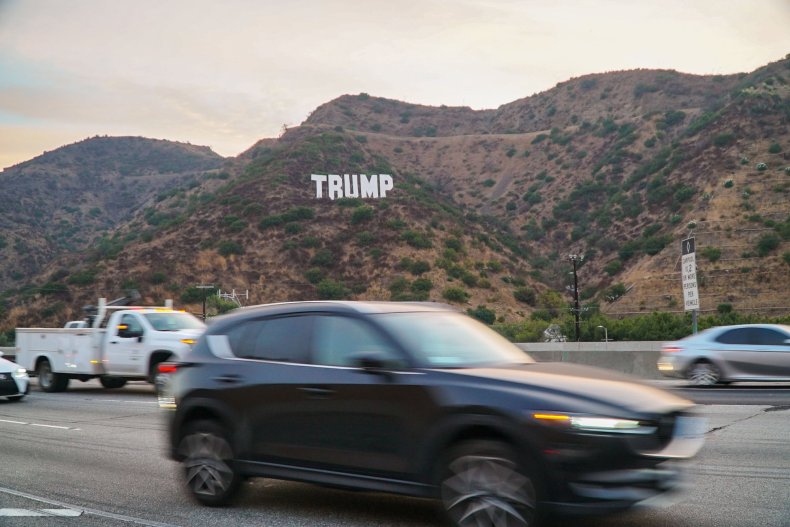 Trump Hollywood sign