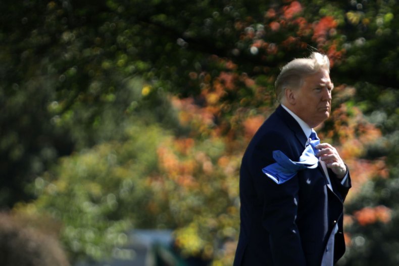 President Donald Trump Walks Towards Marine One