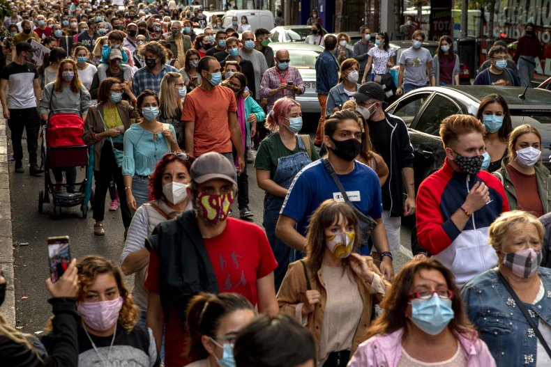 Madrid Spain coronavirus protests September 2020