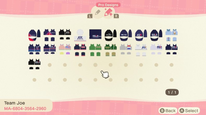 animal crossing new horizons biden harris merch