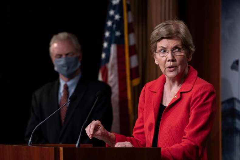 Elizabeth Warren Speaks During a News Conference