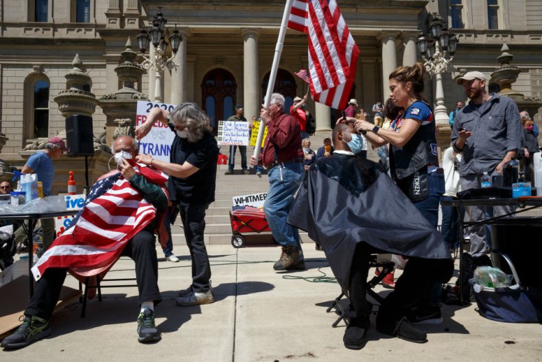 Barber protest Operation Haircut Michigan