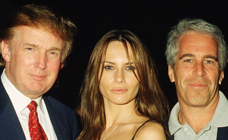 Donald Trump with Melania Trump, Jeffrey Epstein