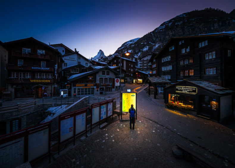 Empty streets in the Swiss Alps