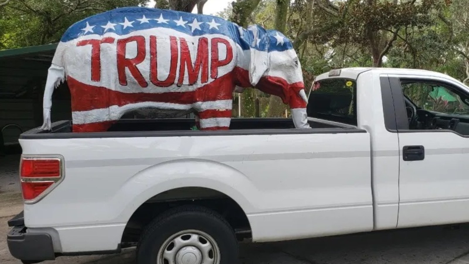 Florida Student Sues School For Taking Away Parking Pass Over Giant Trump Elephant In His Truck