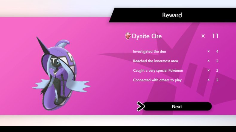 pokemon crown tundra tapu fini reward dynite