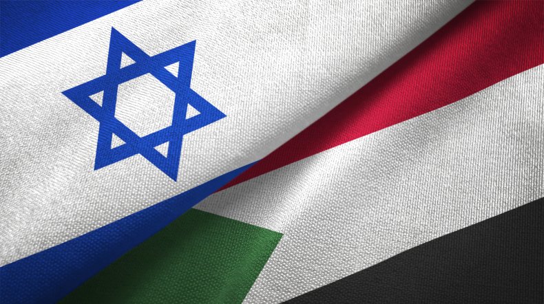 israel, sudan, flags