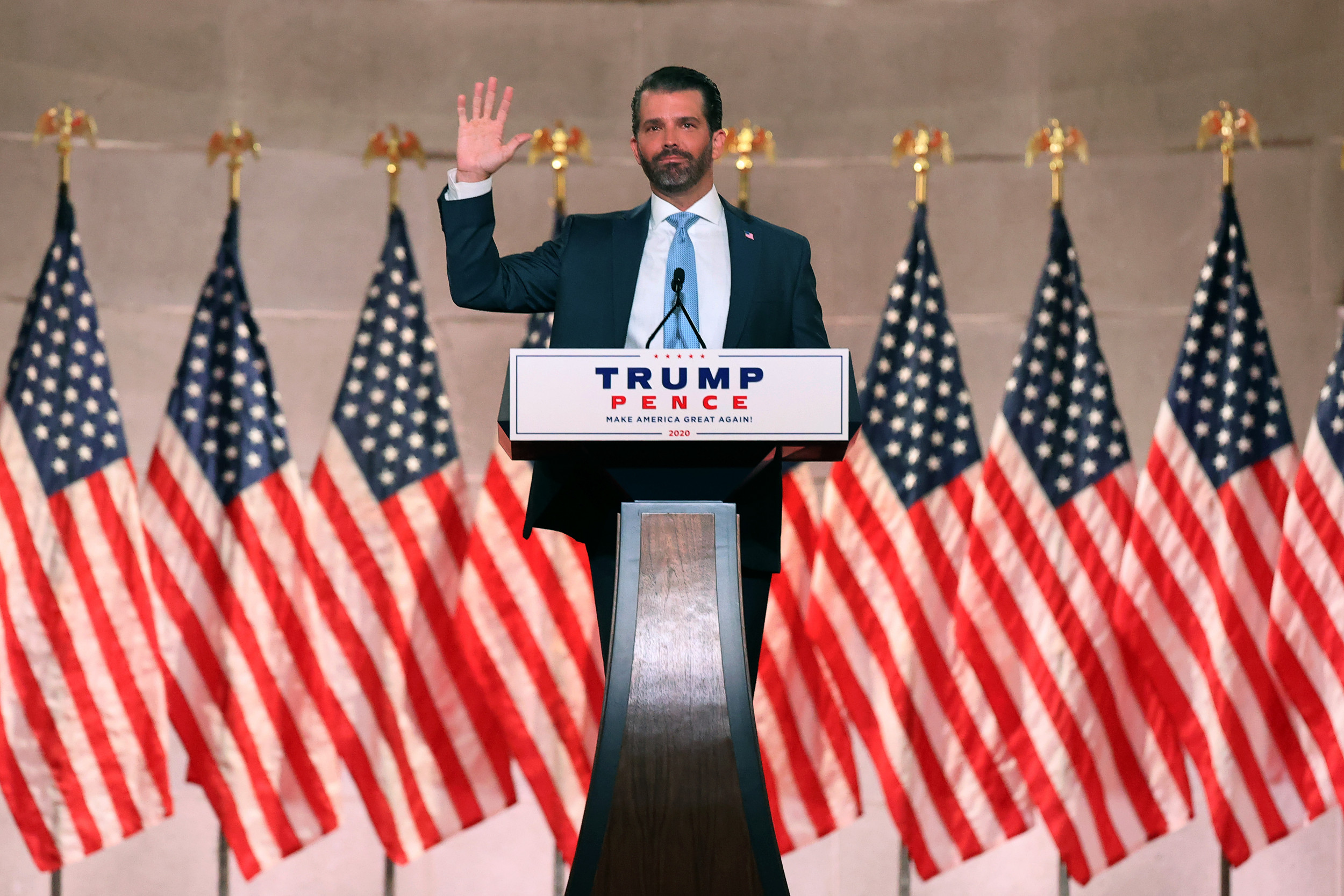 Donald Trump Jr Poses Next To Don Jr 2024 Banner On Instagram Fans   Tjr 