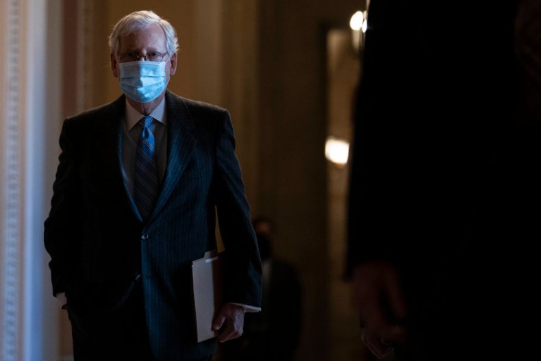 Mitch McConnell Walks to the Senate Floor