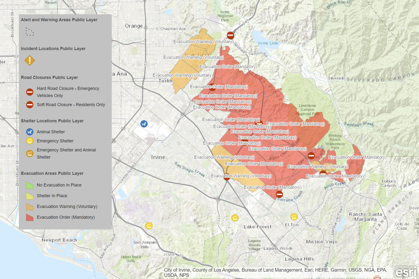 Orange County Fire Map Evacuation - United States Map