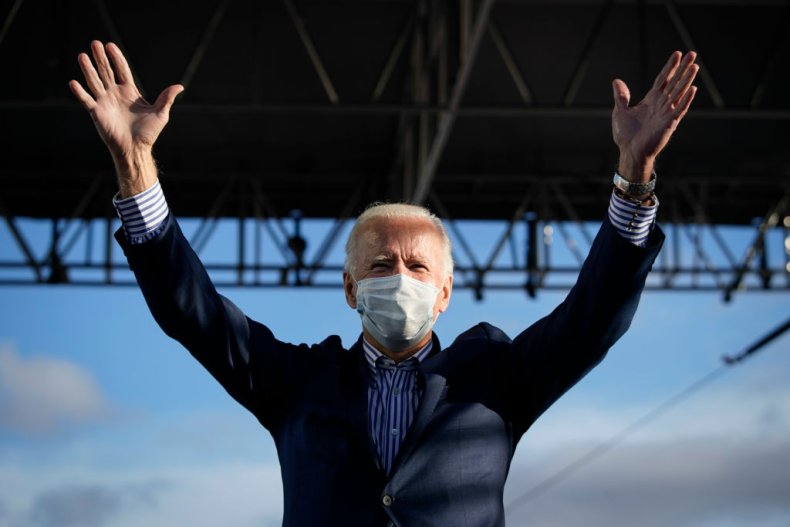 Democratic Presidential Nominee Joe Biden Gestures