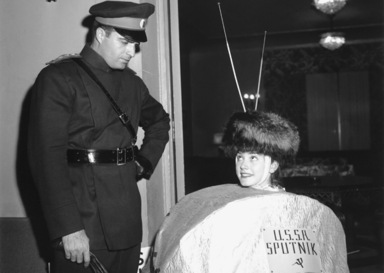 Sputnik and a Soviet officer Sputnik and a Soviet officer