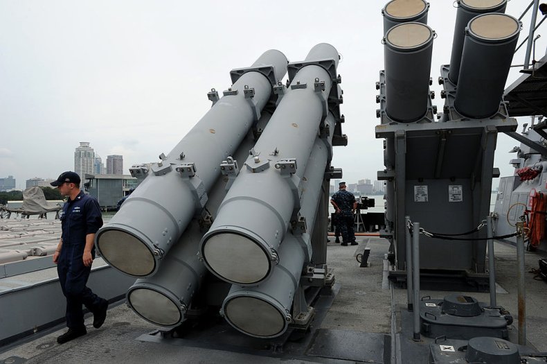 US Navy harpoon missiles