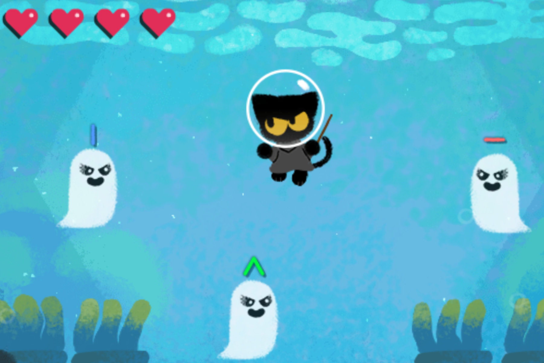 Happy Halloween Google Doodle turns Momo the cat into a ghost
