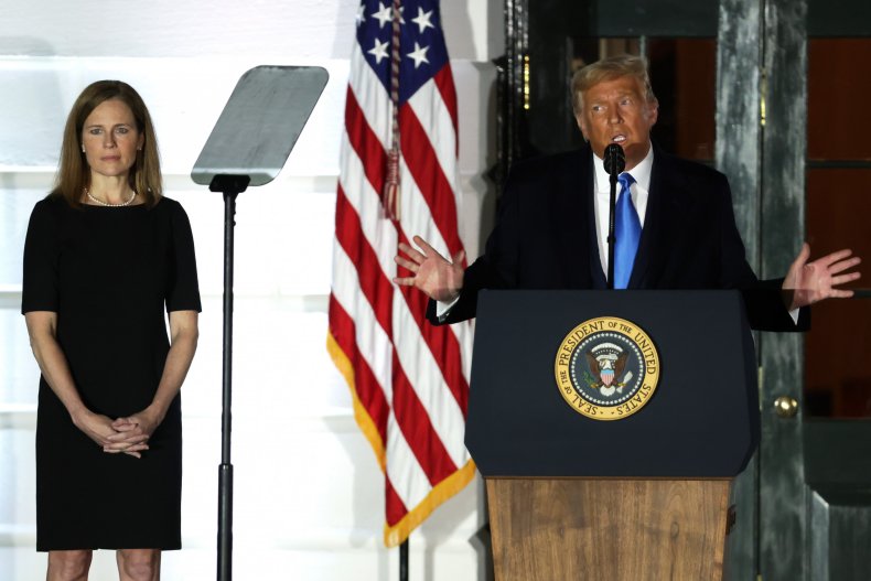 Amy Coney Barrett and Donald Trump