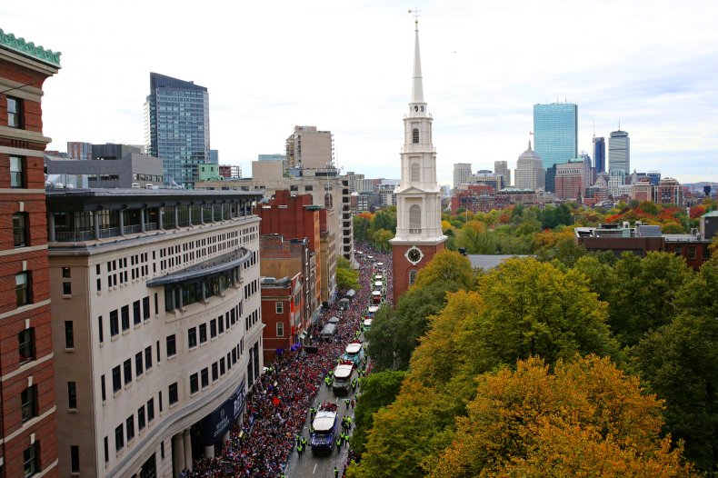 Park Street Church view Boston October 2018