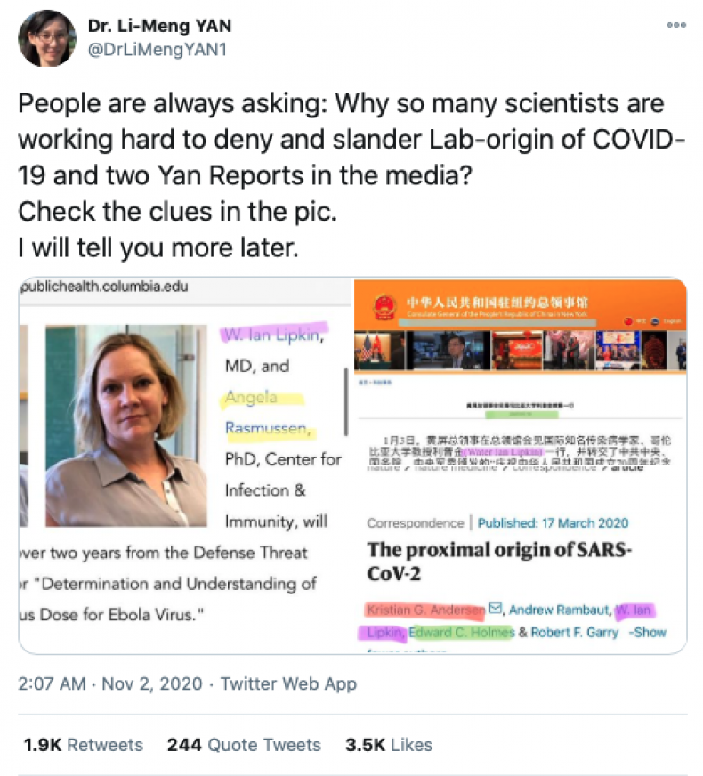 Li-Meng Yan Twitter screenshot Li-Meng Yan Twitter screenshot