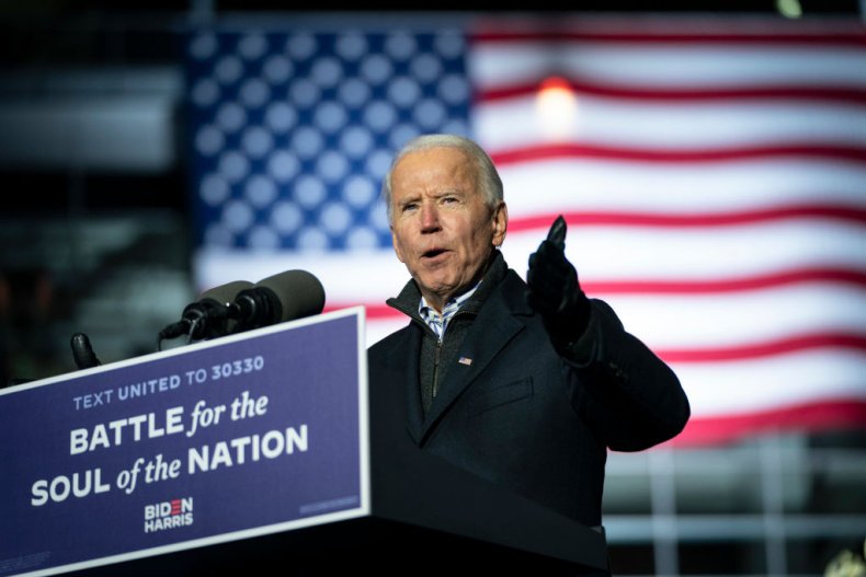 Biden Speaks During a Drive-in Campaign Rally 