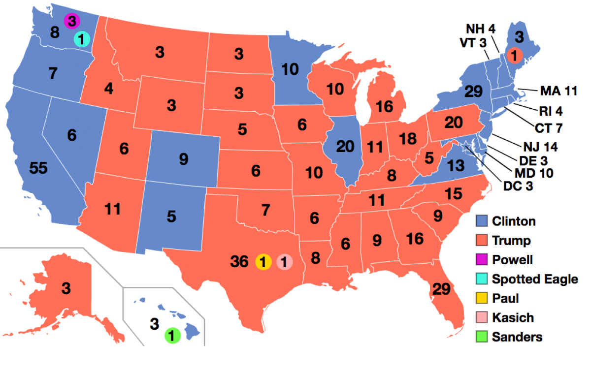 Electoral College Map 2016