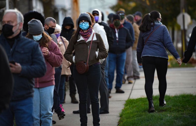 Voting line in Pennsylvania
